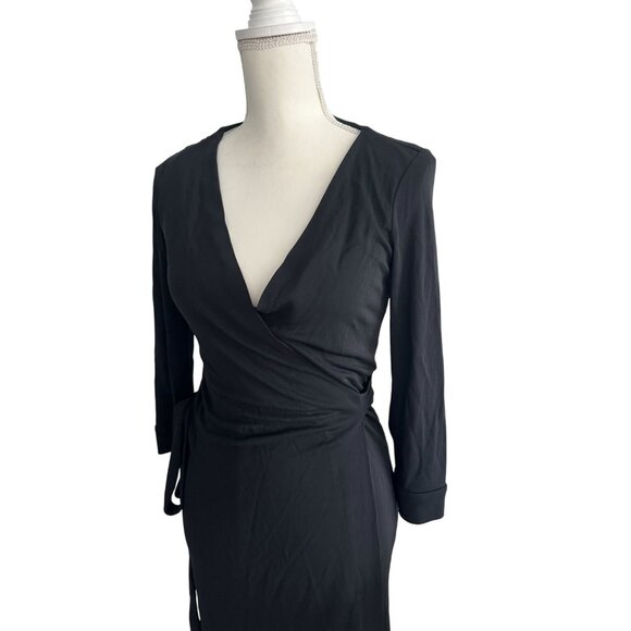 DIANE VON FURSTENBERG Classic Black Wrap Dress Size 4 - Picture 2 of 7